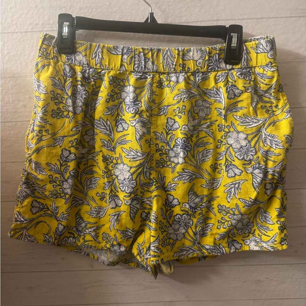 Universal Thread Yellow and Blue Floral High Waist Shorts